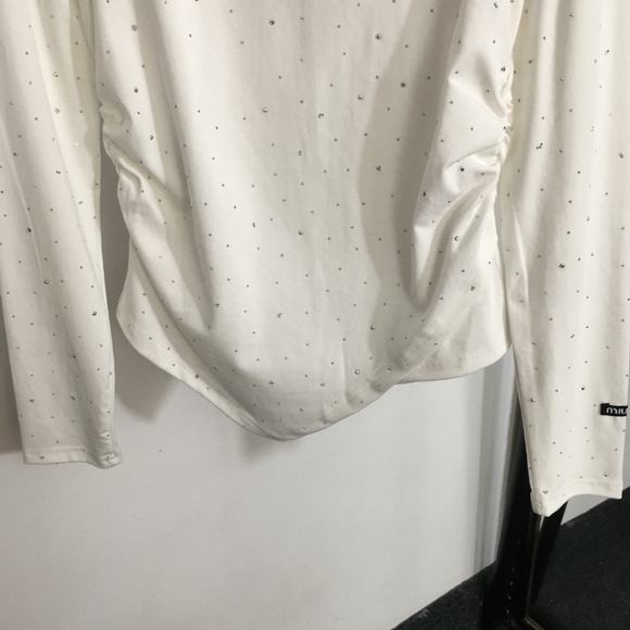 Miu miu long sleeved white T-shirt with diamonds - Picture 4 of 7